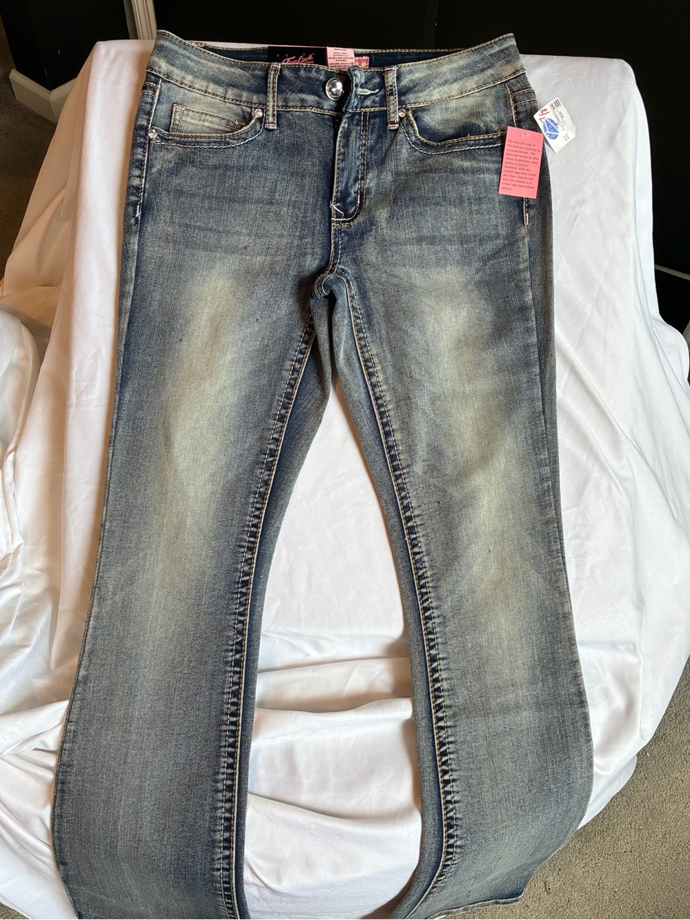 True luck Women's Washed bootcut Jeans - Versatile Wide Leg Fit